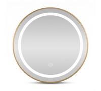 SensaHome - Miroir de Salle de Bain LED Rond Miroir Mural à intensité Variable avec éclairage - Cadre métallique - 2700K/4500K/6400K - 80 cm - Doré
