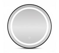 SensaHome - Miroir de Salle de Bain LED Rond Miroir Mural à intensité Variable avec éclairage - Cadre métallique - 2700K/4500K/6400K - 80 cm - Noir