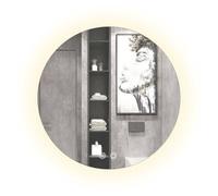 SensaHome - Miroir de Salle de Bain Rond sans Cadre avec Éclairage LED - Anti-Condensation - 2700K/4500K/6400K - Blanc Chaud/Neutre/Froid - 60CM