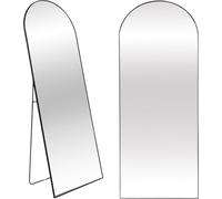 SensaHome Miroir Pleine Longueur - Miroir Mural Design Minimaliste - Miroir sur Pied avec Bord en métal - Noir - 160x60x4 CM