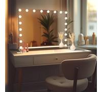 SensaHome Vanity Mirror Pro - Miroir de Maquillage Hollywood avec 15 Lampes LED à intensité Variable - 3 Modes d'éclairage - 80x60 cm - Noir