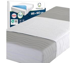 Sensalou Alèse Imperméable 85x90 cm avec Ailes 44 cm - Protège Matelas Lavable 90°C, sous-Couche Absorbante 2400 ML/m², Silencieuse et Douce, Protection Literie Bébé Enfant Adulte