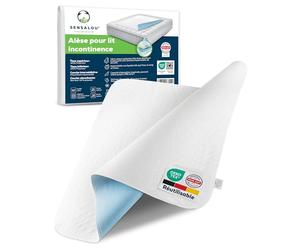 Sensalou Alèse Imperméable Lavable 40x50 cm - Lot de 2 Protège-Lits Réutilisables Ultra Absorbants - Protection Incontinence Bébé Adulte Senior - Housse Étanche 2400 ML/m² - Certifié Oeko-TEX