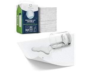 Sensalou Alèses Incontinence 60x90 cm - 50 Pièces - Alèses Jetables Absorbantes et Imperméables pour Lit Bébé, Adulte, Senior, Animaux, Protection Matelas, Soins, Hygiène, Médical