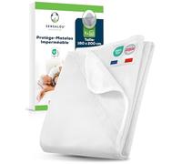 Sensalou Protège-Matelas 160x200 cm Imperméable Alèse Lit Queen Size Respirante Hypoallergénique - Housse Lavable 95 °C - Protection Matelas Jusqu’à 30 cm - Confort Silencieux