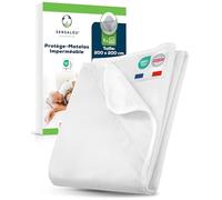 Sensalou Protège-Matelas 200x200 cm Étanche - Couvre-Matelas XXL Anti-Taches, Silencieux Et Respirant - Lavable à 95 °C - Alèse Imperméable pour Matelas Jusqu’à 30 cm - Ultra Confortable