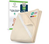 Sensalou Protège Matelas Imperméable 80 x 180 cm Beige - Alèse Protection Lit Simple et Matelas, sous Drap Respirant en Éponge Douce avec Coins Élastiques, Silencieux Confort Lavable à 95 °C