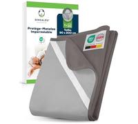 Sensalou Protège Matelas Imperméable 90 x 200 cm Gris - Alèse Protection Matelas pour Lit Simple et Chambre, sous Drap Respirant en Éponge Douce avec Coins Élastiques, Silencieux Lavable à 95 °C