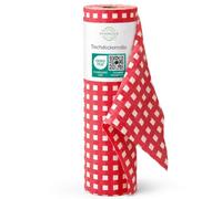 Sensalux Rouleau de nappe non tissé 1,18 x 10 m à carreaux blanc/rouge 80 g | Nappe lavable, imperméable, similaire au tissu, certifié Oeko-Tex, pour fête, mariage, restauration, événement