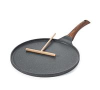 SENSARTE Poêle à Crêpes 26 cm avec Revêtement Antiadhésif en Granit Suisse - Compatible Induction - Crêpière avec Répartisseur de Pâte - Poignée Confortable et Ergonomique