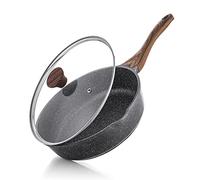 SENSARTE Sauteuse 28 cm avec Couvercle, Revêtement Granit Antiadhésif, Anti-Projection et Manche Restant Froid, Compatible Induction, Gaz - Parfaite pour Ragouts, Sautés et Cuissons Saines
