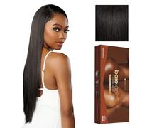 Sensationnel Bare Lace Perruque Fulllace - Unité 1 Mélange de cheveux humains synthétiques sans colle 180 degrés pré-épilés (1B Noir cassé)