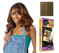 Sensationnel Butta Lace 90Sbangs Perruques Unit 908 sans colle avec partie large et profonde, ligne de cheveux synthtique pr-pile (BROWN L