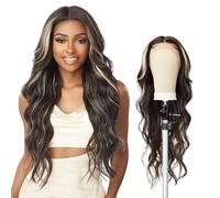 SENSATIONNEL BUTTA LACE LACE FRANT WIGS - Butta Unit 34 Extra large 5 pouces de profondeur de profondeur Perruque synthetique Percee pre-tournee