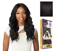 Sensationnel Butta Lace Perruque synthétique pré-découpée sans colle extra large 12,7 cm de profondeur avec petit nœud Noir cassé 1B