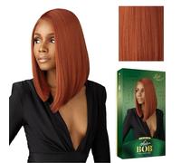 Sensationnel Chicbob Lace Frontwig - Perruque synthétique pré-épilée sans colle - Sans colle - 12,7 cm de profondeur - Chocolat