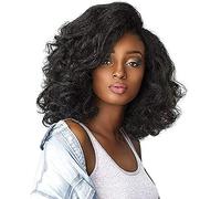 Sensationnel Curls Kinks & Co IW Top Lady (1B) Perruque demi-perruque pour toutes sortes de boucles 3B à 4C, boucles instantanées, noir sale