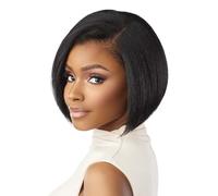 Sensationnel Curls Kinkyedges Perruque Kinkyedges - Perruque Kinky Bob 23 cm 33 x 15 cm avec bordure naturelle pour textures de cheveux naturels 3C à 4C (2 brun foncé)