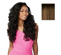 Sensationnel Demi-perruque à tissage instantané - 23 % synthétique Blendwig avec cordon de serrage réglable pour un mélange de cheveux sans couture (TH2/27)