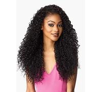 Sensationnel Demi-perruque à tissage instantané - 5 perruques synthétiques avec cordon de serrage réglable pour un mélange de cheveux sans couture (1 noir de jais)