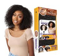 Sensationnel Perruque bou Kinkyedges Kinkyedges - Cheveux crépus bouclés de 40,6 cm - 33 x 15,2 cm - Dentelle frontale - Naissance des cheveux naturels de 3C à 4C (TH2/cuivre)