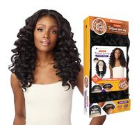 Sensationnel Perruque Kinkyedges Curls Kinkyedges - 50,8 cm - Raie en Y - Cheveux naturels - Texture crépue - Pour textures naturelles de cheveux 3C à 4C - Noir de jais