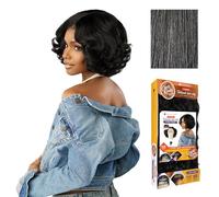 Sensationnel Perruque Kinkyedges Curls Kinkyedges - Ensemble de rouleaux crépus de 25,4 cm avec partie en Y et dentelle naturelle pour textures de cheveux naturels 3C à 4C (M44)