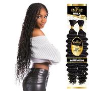 Sensationnel Tresse empire en vrac - Tresses de cheveux humains profonds pour style bohème sans nœuds ou boucles ondulées (55,9 cm, 1 noir de jais)