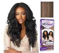 Sensationnel What Lace Perruques Latisha avec dentelle frontale attachée à la main sans colle synthétique avec densité naturelle pré-épilée 33 x 15 cm Flamboyage mocha