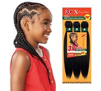 Sensationnel X-PPression Lot de 3 tresses pré-étirées pour enfants - 71 cm - Cheveux synthétiques Kanekalon ignifuges - Pour tresses et twists - Marron foncé
