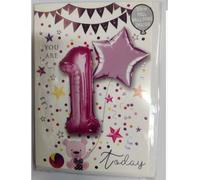 Sensations - Étoile - Ballon en plastique "You Are 1 Today" pack de 2 - Film SG36939 (taille unique) (Rose)