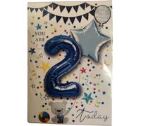 Sensations - Étoile - Ballon en plastique "You Are 2 Today" Pack de 2 - Film SG37002 (Taille unique) (Bleu)
