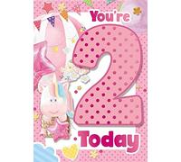 Sensations / Xpress Yourself You're 2 Today Carte d'anniversaire pour fille