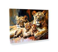 Sense Canvas Lion Family Bonding 32 Canvas Art - Home Decor Wall Art Print Poster Painting X-Large 48x36 / 1.5