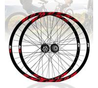Sense de Roues de vélo de Montagne 26 27,5 Roues arrière Avant de 29 Pouces Avant Alu Alu Double Wall Jims with Rivets Free Disc Freil 32H Hubs pour 8/9/10/11 Cassette de Vitesse, Rouge A, 2