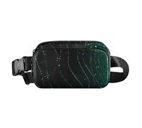 Sense Technology Sense Lines Sac banane tendance pour homme et femme Petit sac à bandoulière avec sangle réglable pour voyage, course à pied, randonnée Vert et noir, Green and Black Design Sense