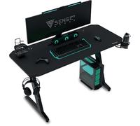 SENSE7 Bureau Basic Gaming Table de Jeu 140 x 60 Support PC Nomad