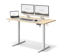 SENSE7 Bureau Électrique NOJO 120x60 - Debout avec Mémoire, Plateau pour Câbles, Crochets - Réglage en Hauteur Silencieux - White-Pine