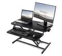 SENSE7 Bureau Pliable Desk Converter, Poste de Travail réglable en Hauteur, Support pour Ordinateur Portable pour Bureau à Domicile, capacité de Charge 13kg, 81x40, Table avec Plateau Clavier, Black