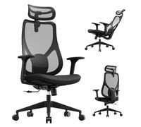 SENSE7 Chaise Bureau Confortable Fauteuil Gaming Ergonomique Office Chair Siege Gamer PC avec Support Lombaire Appuie-Tête Accoudoir Réglables Max 150kg Maille Respirante Pivotante - MOYO Noir