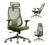 SENSE7 Chaise Bureau Confortable Fauteuil Gaming Ergonomique Office Chair Siege Gamer PC avec Support Lombaire Appuie-Tête Accoudoir Réglables Max 150kg Maille Respirante Pivotante - MOYO Vert