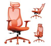 SENSE7 Chaise Bureau Confortable Fauteuil Gaming Ergonomique Office Chair Siege Gamer PC avec Support Lombaire Appuie-Tête Accoudoir Réglables Max 150kg Maille Respirante Pivotante - MOYO Orange