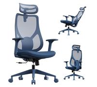 SENSE7 Chaise Bureau Confortable Fauteuil Gaming Ergonomique Office Chair Siege Gamer PC avec Support Lombaire Appuie-Tête Accoudoir Réglables Max 150kg Maille Respirante Pivotante - MOYO Bleu