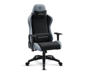 SENSE7 Chaise de Bureau Gaming XL Dossier 90-160° Accoudoirs 1D | Tissu Respirant, fonction bascule, personnes au-delà 180cm, jeu vidéo, télétravail, poste informatique, assise quotidienne