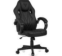 SENSE7 Chaise de Jeu Prism, Fauteuil de Jeu Ergonomique avec Fonction de Bascule, accoudoirs rembourrés, Chaise de Bureau en Cuir PU, supporte jusqu'à 120 kg, Noir