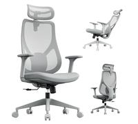 SENSE7 Chaise Ergonomique de Bureau Fauteuil 150kg Maille Respirante Gris