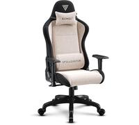 Chaise Gaming - SENSE7 - Spellcaster FUKU - Alcantara Haut de Gamme - Ergonomique - Beige-Noir