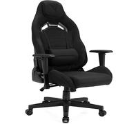 SENSE7 Jeu en Tissu Bureau Vanguard Gamer Ergonomique Cadre en Acier Monobloc Angle d'inclinaison réglable Noir, 41-49x66x58