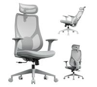 SENSE7 Chaise Ergonomique de Bureau Fauteuil 150kg Maille Respirante Gris