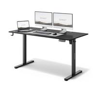 SENSE7 NOJO Bureau électrique réglable en hauteur, bureau debout 140 x 70, table PC avec mémoire, bureau avec plateau pour câbles, table de jeu avec crochet, réglage silencieux, noir